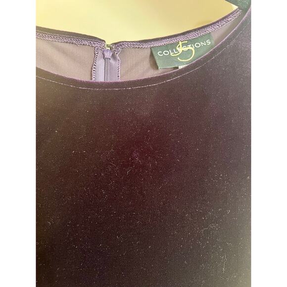 JS Collections Dress - Purple Velvet and Organza Maxi Evening Gown - 10 - Picture 7 of 7